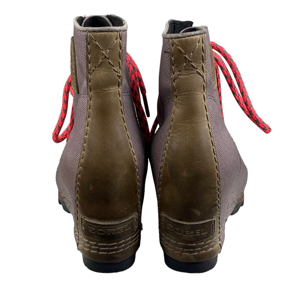 Sorel Ankle Boots with Red and Brown Accents - Picture 8 of 10